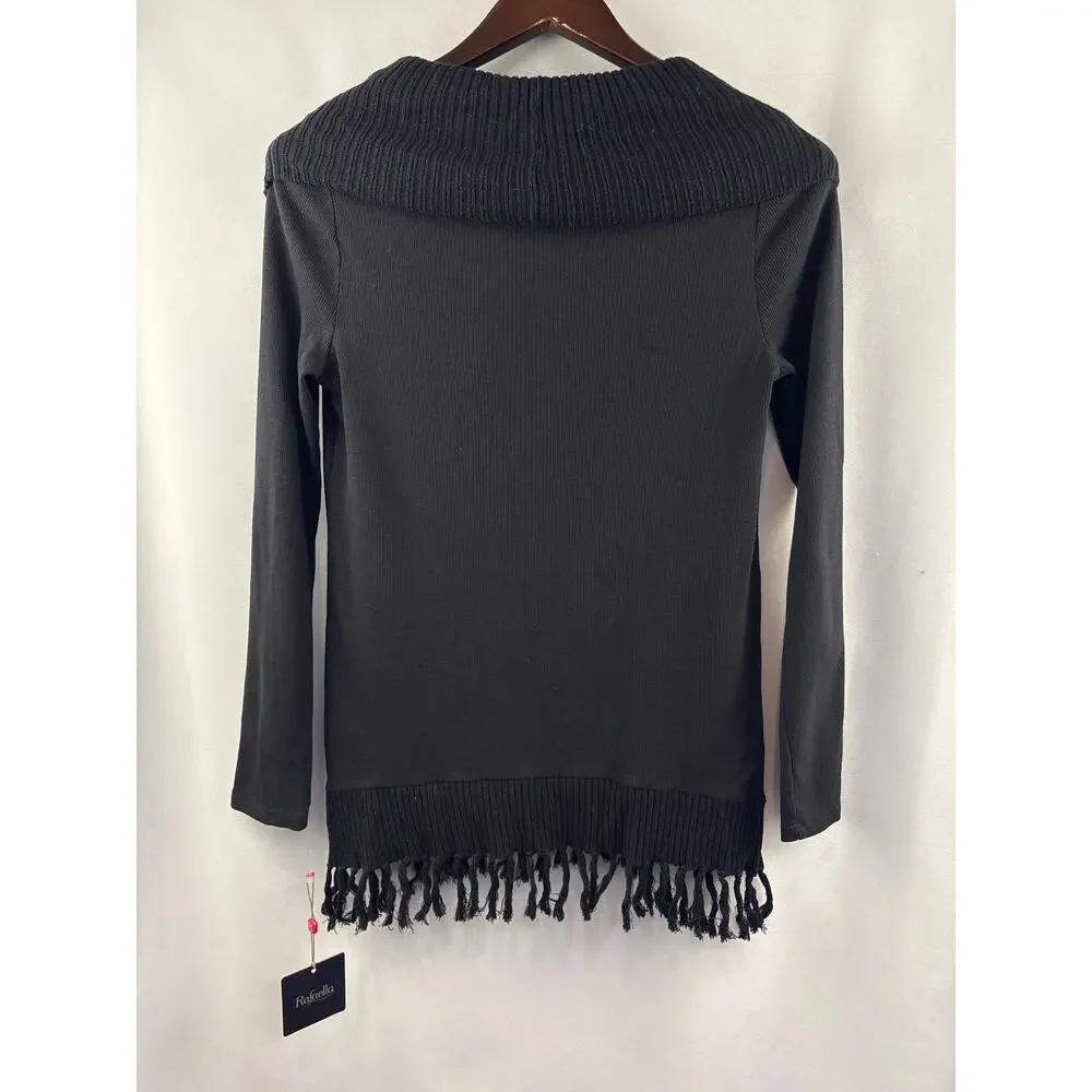 Women’s Rafaella Small Black Off the Shoulder Sweater